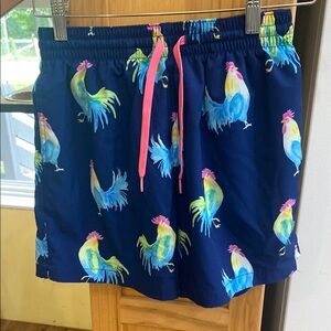 Men's Blue Rooster Print Shorts